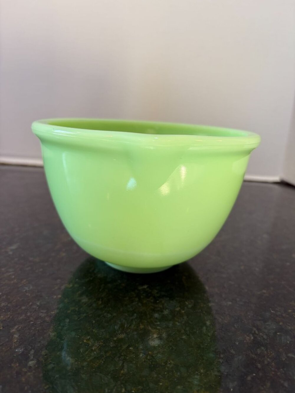 Vintage Jadeite Green Milk Glass Missing Bowl with Pouring Spout